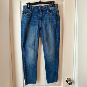 Old Navy Rockstar Jeans Women’s 8 Md Wash Distressed Raw Frayed Hem Ankle Skinny